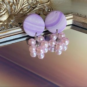 Handmade polymer clay pearl earrings